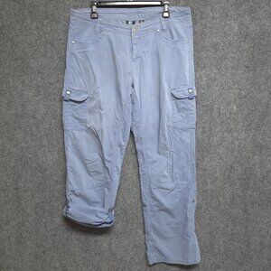 Kuhl Pants Womens 14 Blue Splash Roll Up Hiking Climbing Outdoors Cargo Casual